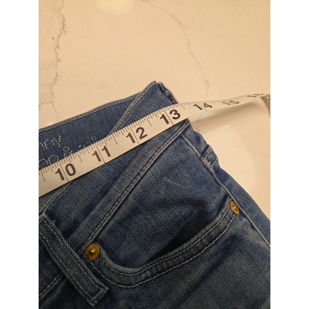 7 For All Mankind The Skinny Crop & Roll Medium Wash Stretch Jeans Size 25 - Picture 8 of 10